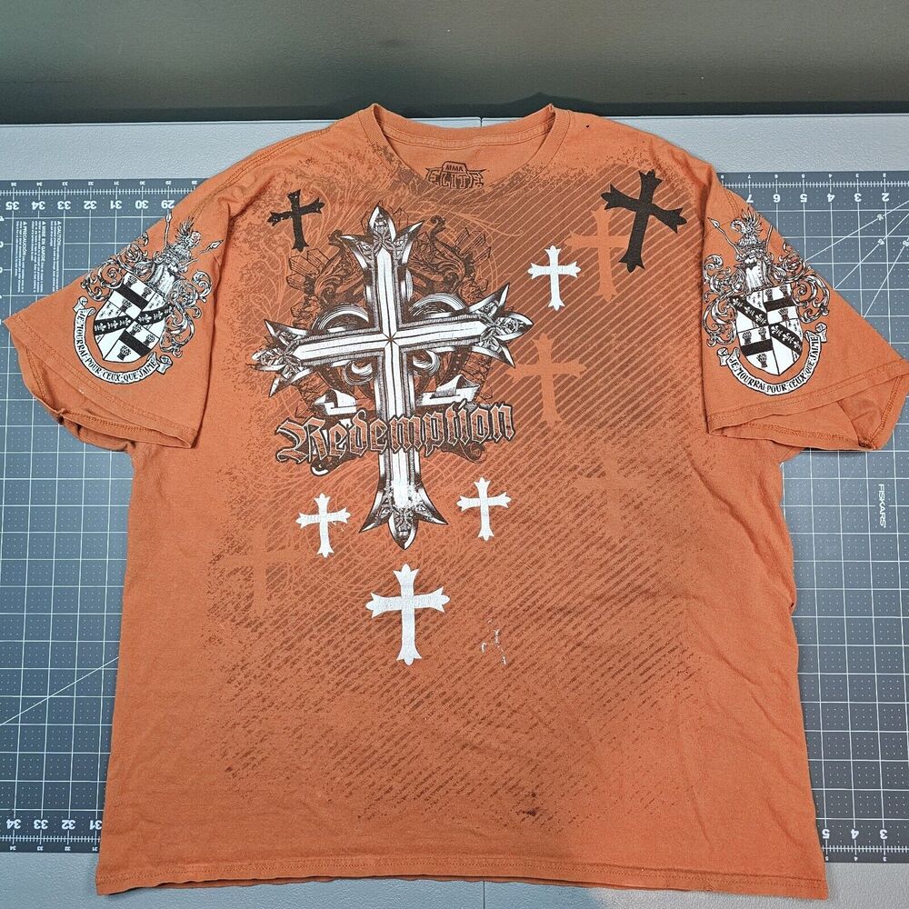 MMA Elite Redemption Tshirt XXL Grunge Distressed Streetwear Y2K Biker CyberGoth